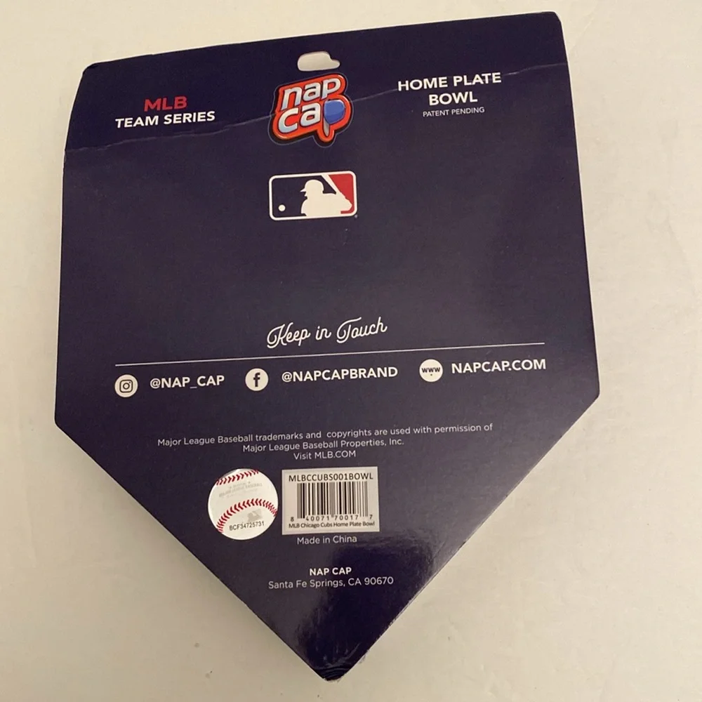 MLB Chicago Cubs Baseball Home Plate Dog Animal Water Food Bowl NEW
